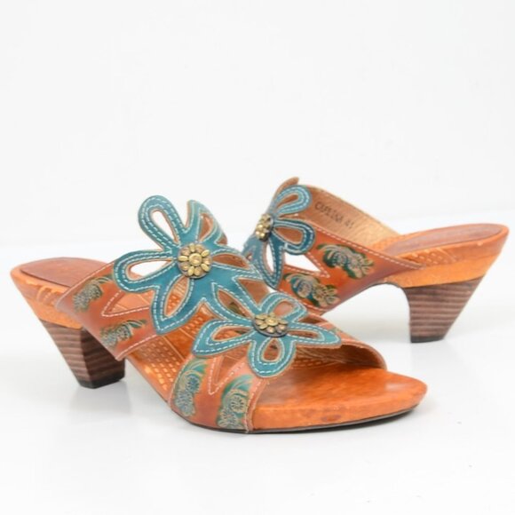 L'Artiste by Spring Step Carlina Flowers Slip On Sandals Size 41 US10 - Picture 3 of 11